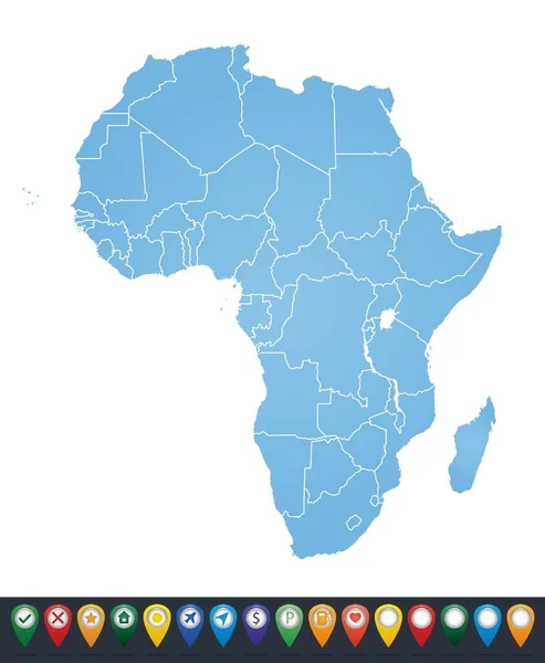 Esquema Mapa Azul África Vectores De Stock Sin Royalties Gratis
