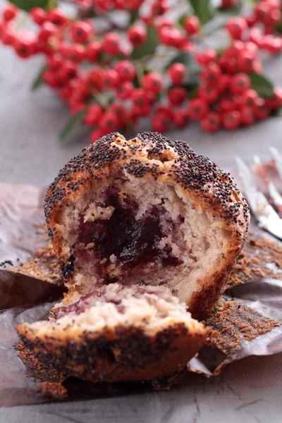 Muffin con mermelada — Foto de Stock