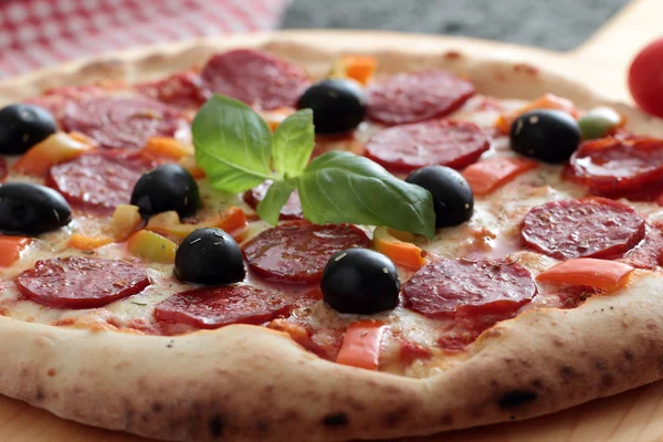 Pizza salame e salame piccante — Foto Stock