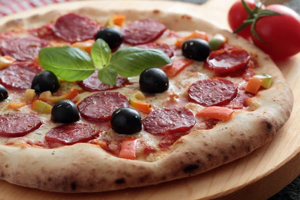 Pizza salame e salame piccante — Foto Stock