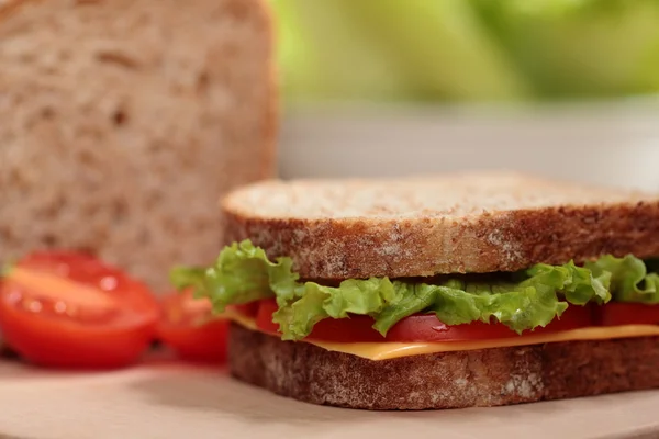 Sandwich mit Tomatenkäse — Stockfoto