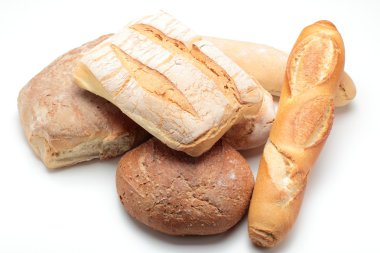 Beyaz arka plan üzerinde Fırında pişmiş ekmek