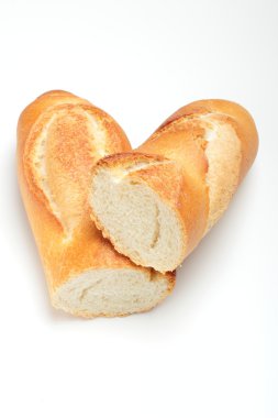 Beyaz arka plan üzerinde Fırında pişmiş ekmek