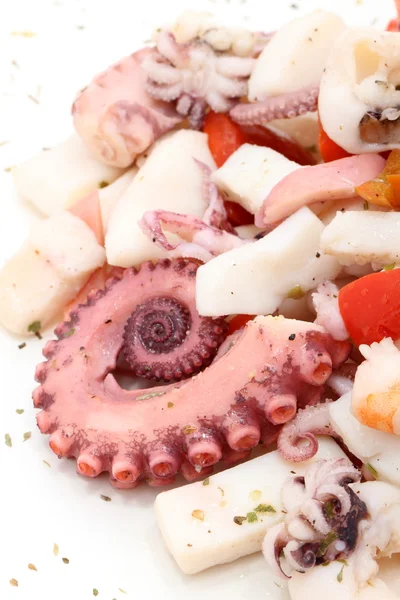 Frutti di mare insalata su sfondo bianco —  Fotos de Stock
