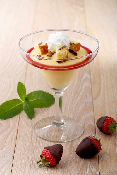 Dessert in glass cup