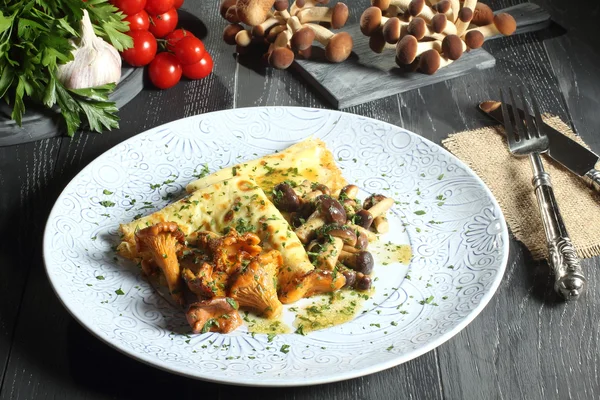 버섯과 이탈리아 파스타 — 스톡 사진