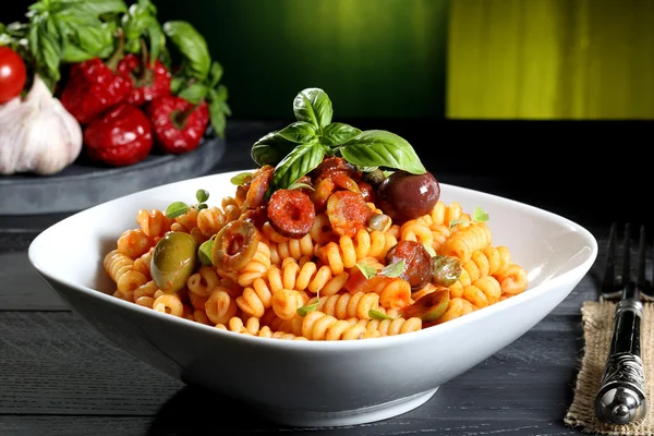 Italian pasta with vegetables — Stock Photo, Image