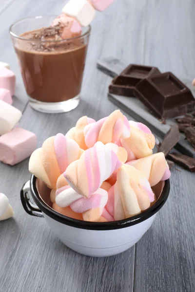 Marshmallow e cioccolato — Foto Stock