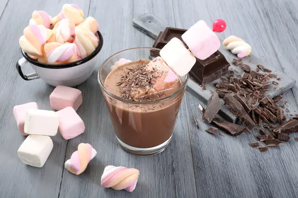 Marshmallow e cioccolato — Foto Stock