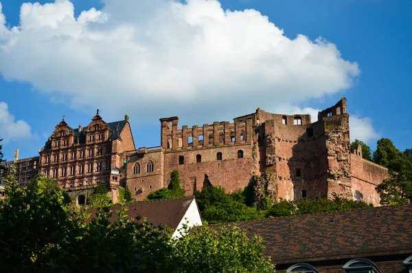 海德堡城堡和它的废墟 1 视图 — 图库照片