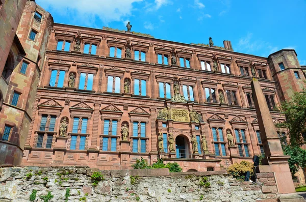 Heidelberg, fasaden på ruinerna av slottet 1 — Stockfoto