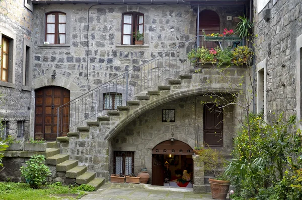 -Medeltida domstol i Viterbo — Stockfoto