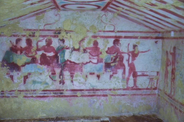 Etruskische graf met fresco's, tarquinia 2 — Stockfoto