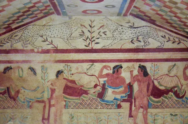 -Tumba etrusca con frescos, Tarquinia 3 — Foto de Stock