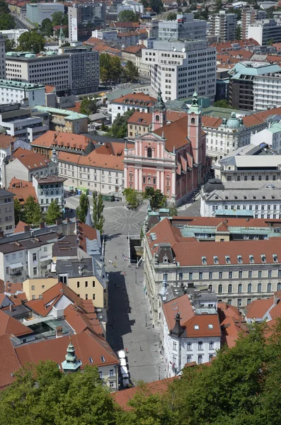 Flygfoto av ljubljana, Slovenien — Stockfoto