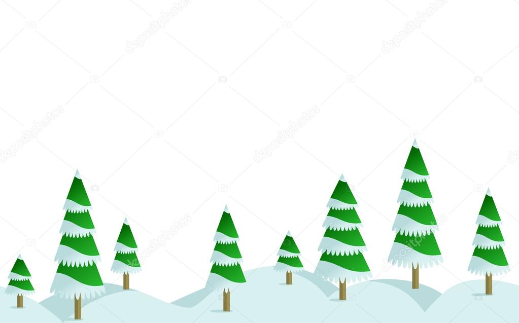 가로 이음매 없는 테두리에 소나무 가문비나무 눈 겨울 숲 — 스톡 벡터 © Drakkarra #18082085