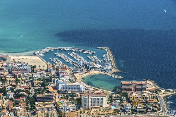 Bird's-eye view on the beach of the island Mallorca, town Palma-de-Mallorca — Stock Photo, Image