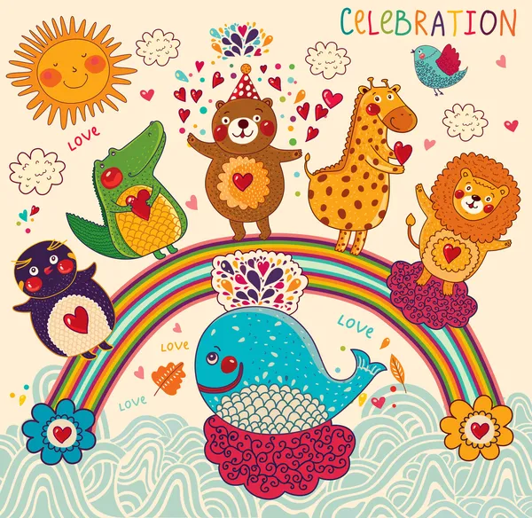 komik hayvanlar ile arka plan