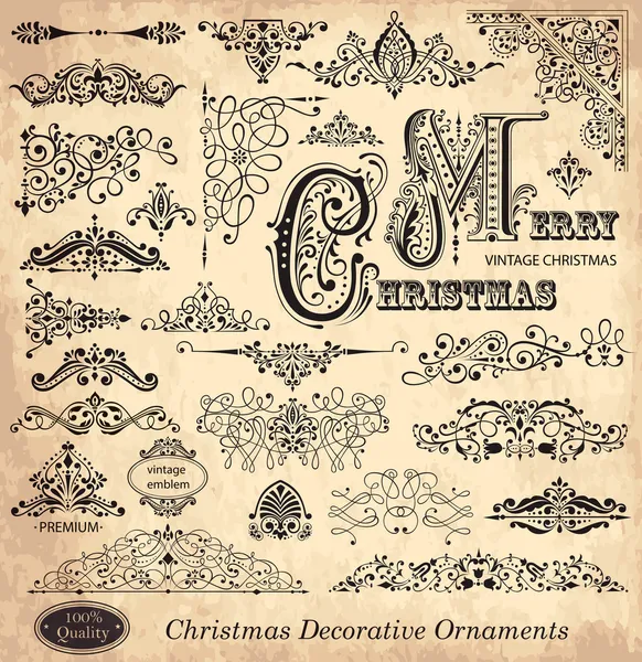 Vector set of Vintage Ornaments and Design Elements — Stock Vector