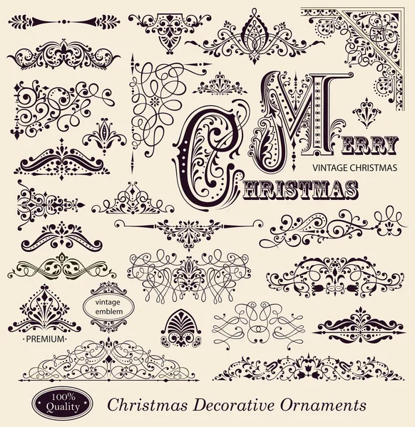 vektör vintage süsler ve tasarım öğeleri kümesi
