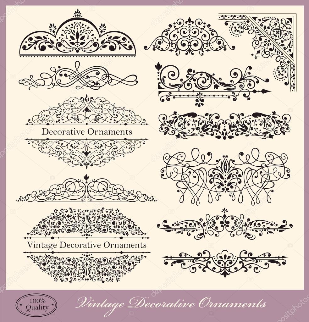 Vector set of Vintage Ornaments and Design Elements