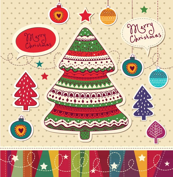 Tarjeta de Navidad Vintage — Vector de stock