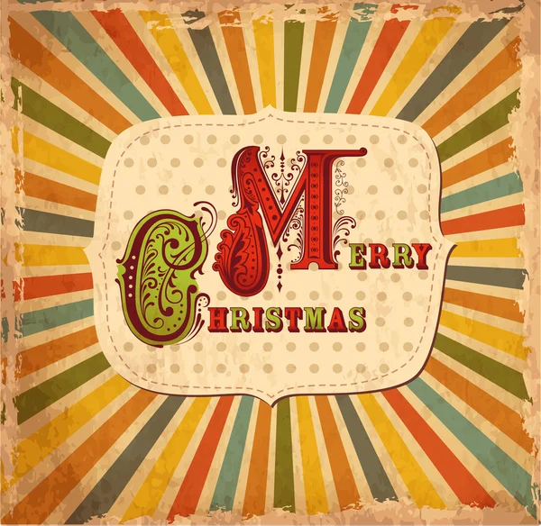 Винтажная рождественская открытка — стоковый вектор