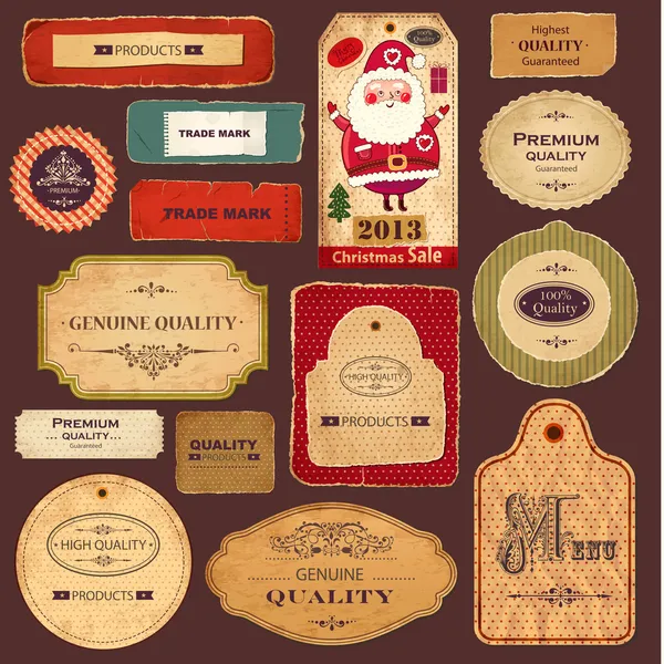 vektör toplama: vintage, retro etiketleri