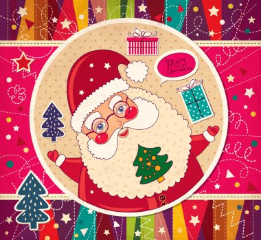 komik Noel Baba ile Christmas illüstrasyon