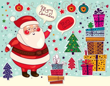 Noel Baba 'yla Noel kartı.