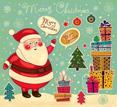 Noel Baba 'yla Noel kartı.