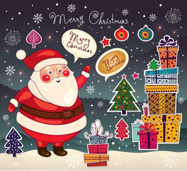 Noel Baba 'yla Noel kartı.