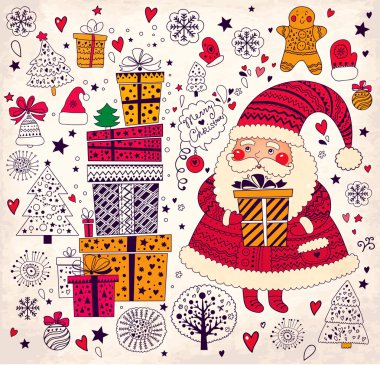 Noel Baba 'yla Noel kartı.
