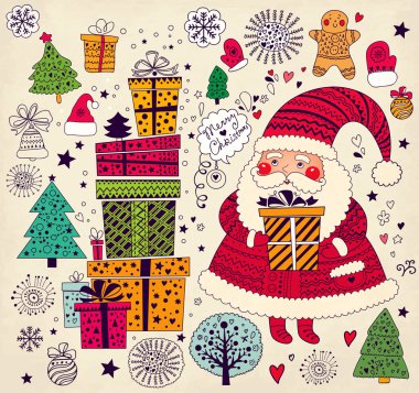 Noel Baba 'yla Noel kartı.