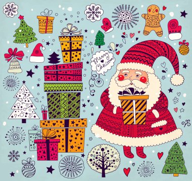 Noel Baba 'yla Noel kartı.