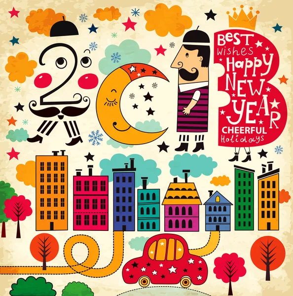 Illustrazione di Capodanno (2013 ) — Vettoriale Stock