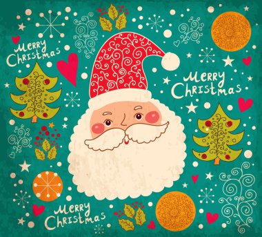 komik Noel Baba ile Christmas illüstrasyon