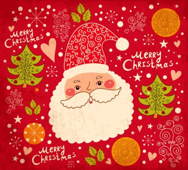 komik Noel Baba ile Christmas illüstrasyon