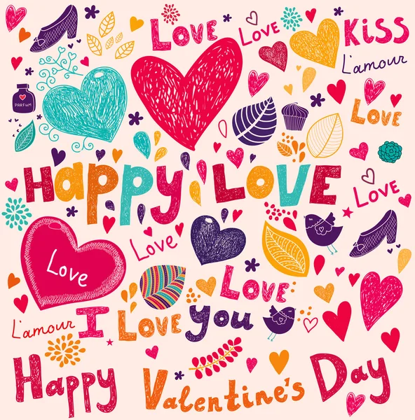 Tarjeta de felicitación Vector art Valentine — Vector de stock