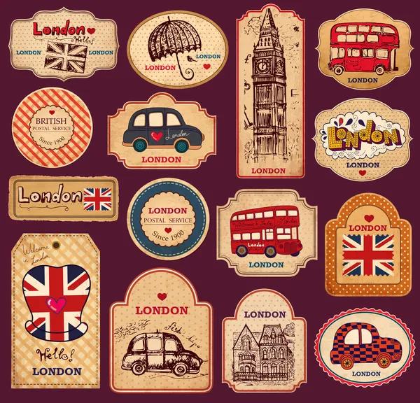 Vector set Londen symbolen Rechtenvrije Stockillustraties