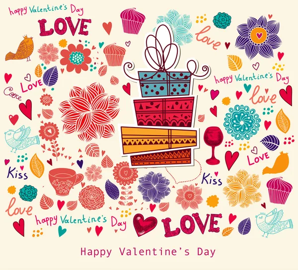 Carte de vœux vectorielle Saint Valentin — Image vectorielle