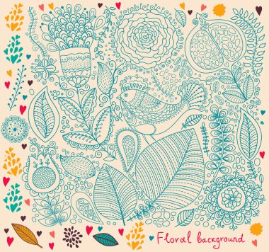 vektör detaylı çiçek desenli