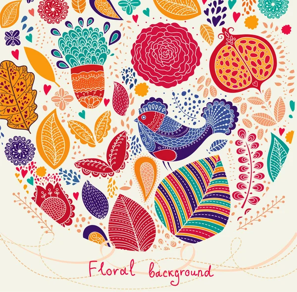 Modèle floral détaillé vectoriel — Image vectorielle