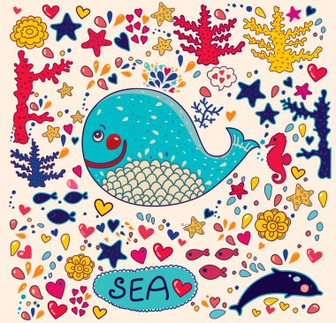 Balinalar ile vektör çizim