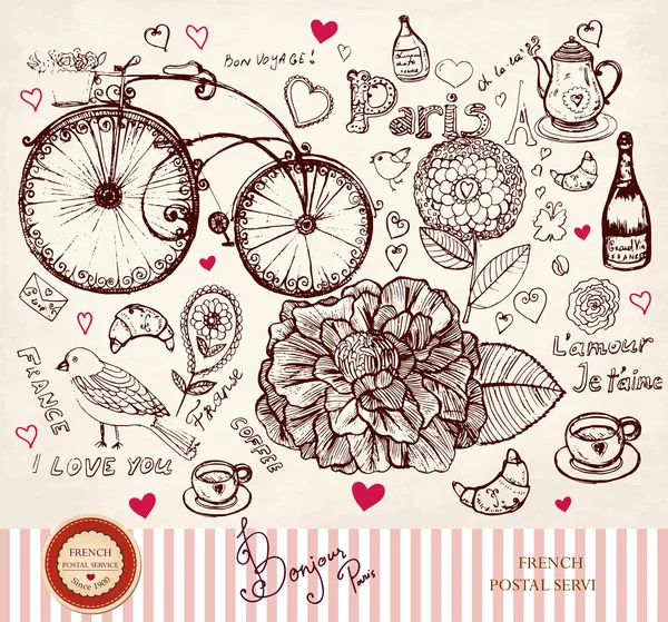 paris sembolleri vektör çizim