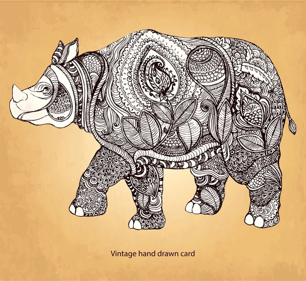 Decoratieve neushoorn — Stockvector