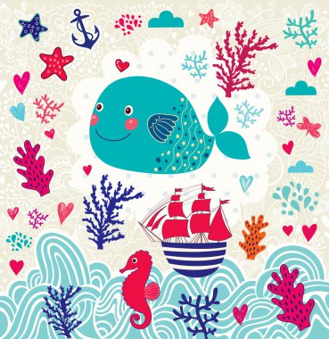 karikatür komik balina