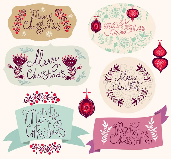 Banners de Navidad Vintage — Archivo Imágenes Vectoriales