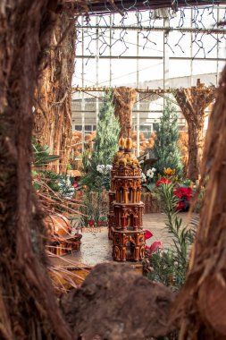 Bir serada model tren görüntüsü