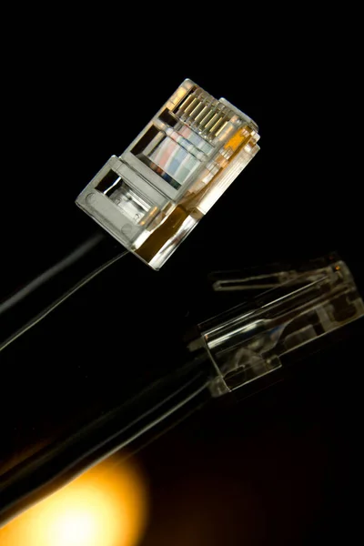 Macro Imagem Artística Cabo Ethernet — Fotografia de Stock
